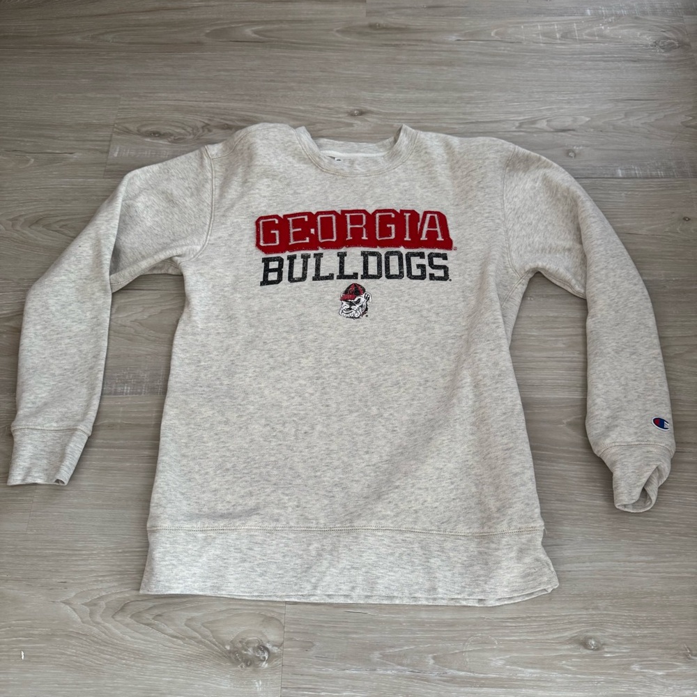 Champion women’s UGA Georgia bulldogs football crew neck sweater size large
